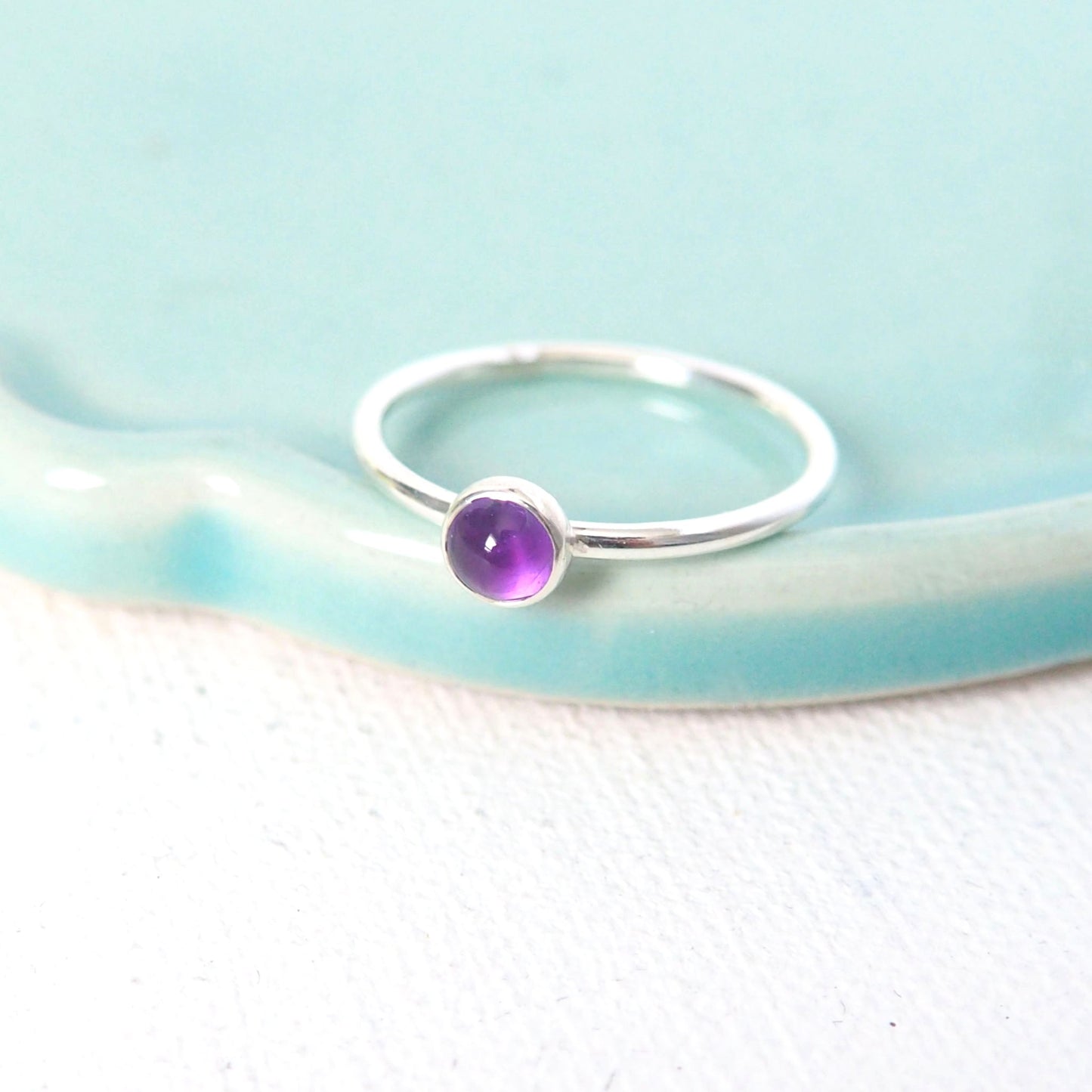 Birthstone Stacker Ring - Large 5mm Gemstone