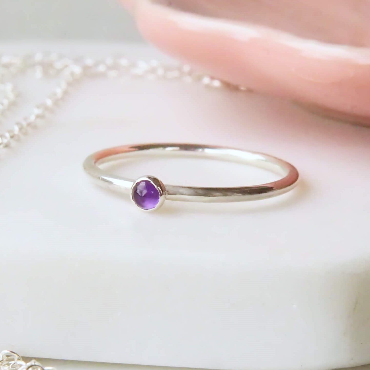 Birthstone Stacker Ring - Small 3mm Gemstone