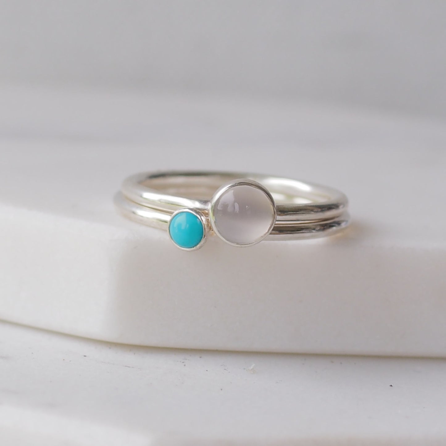 June Birthday Customised Family Birthstone Set - 2 Ring Set