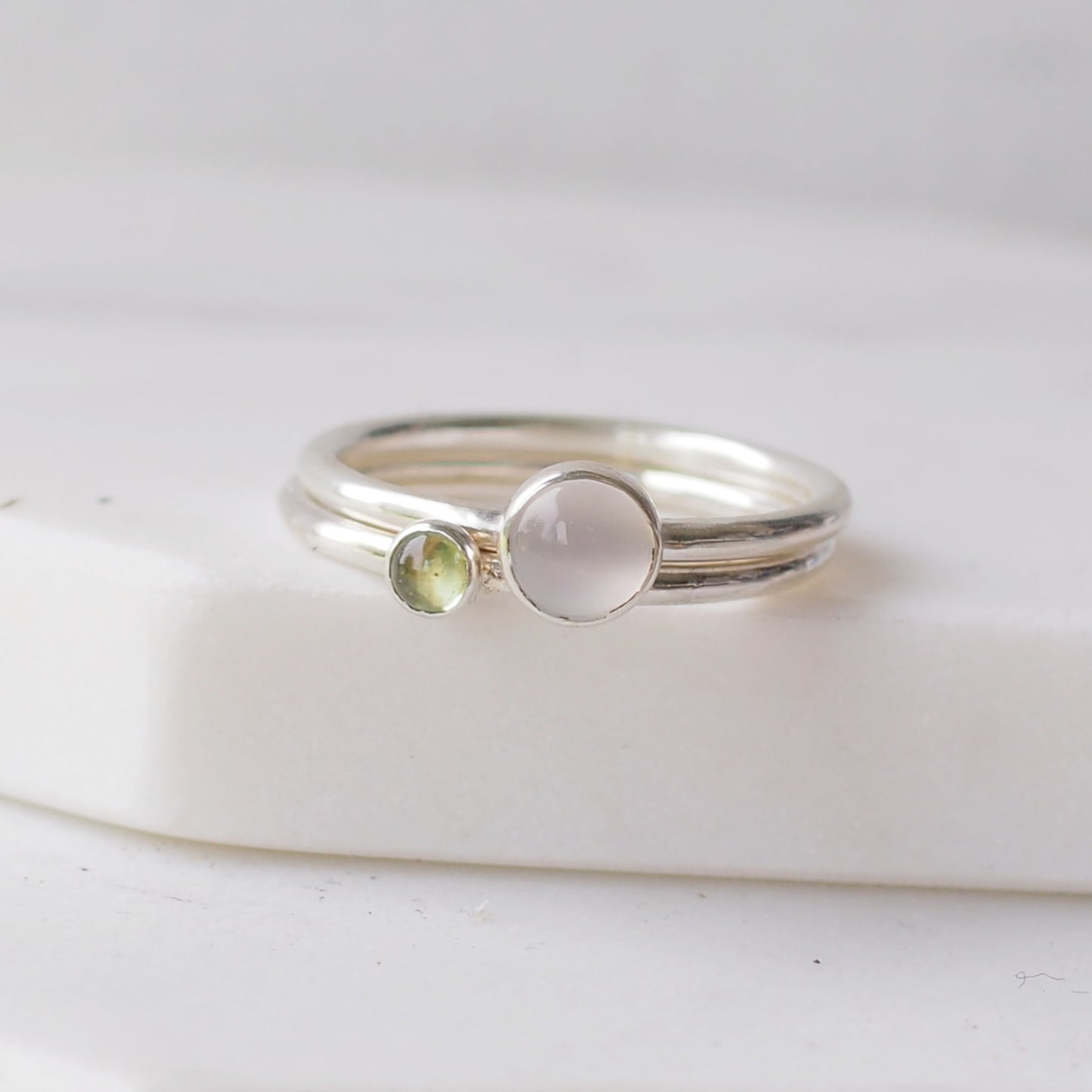 June Birthday Customised Family Birthstone Set - 2 Ring Set