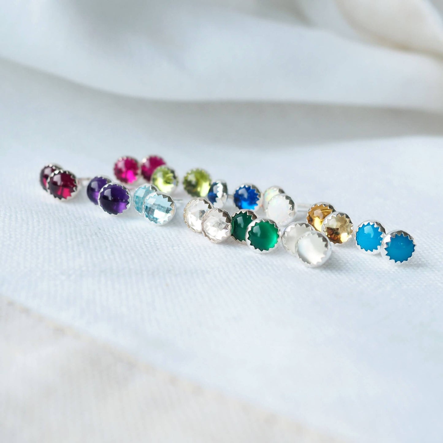 Gemstone Sterling Silver Studs - Citrine
