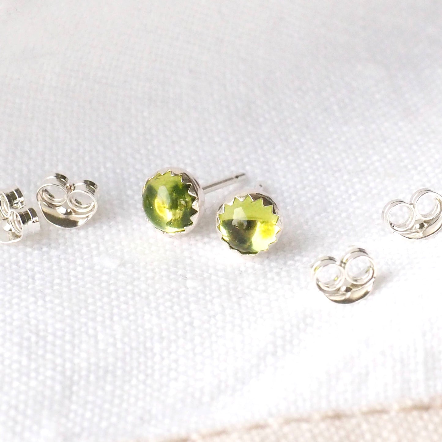 Gemstone Sterling Silver Studs - Peridot