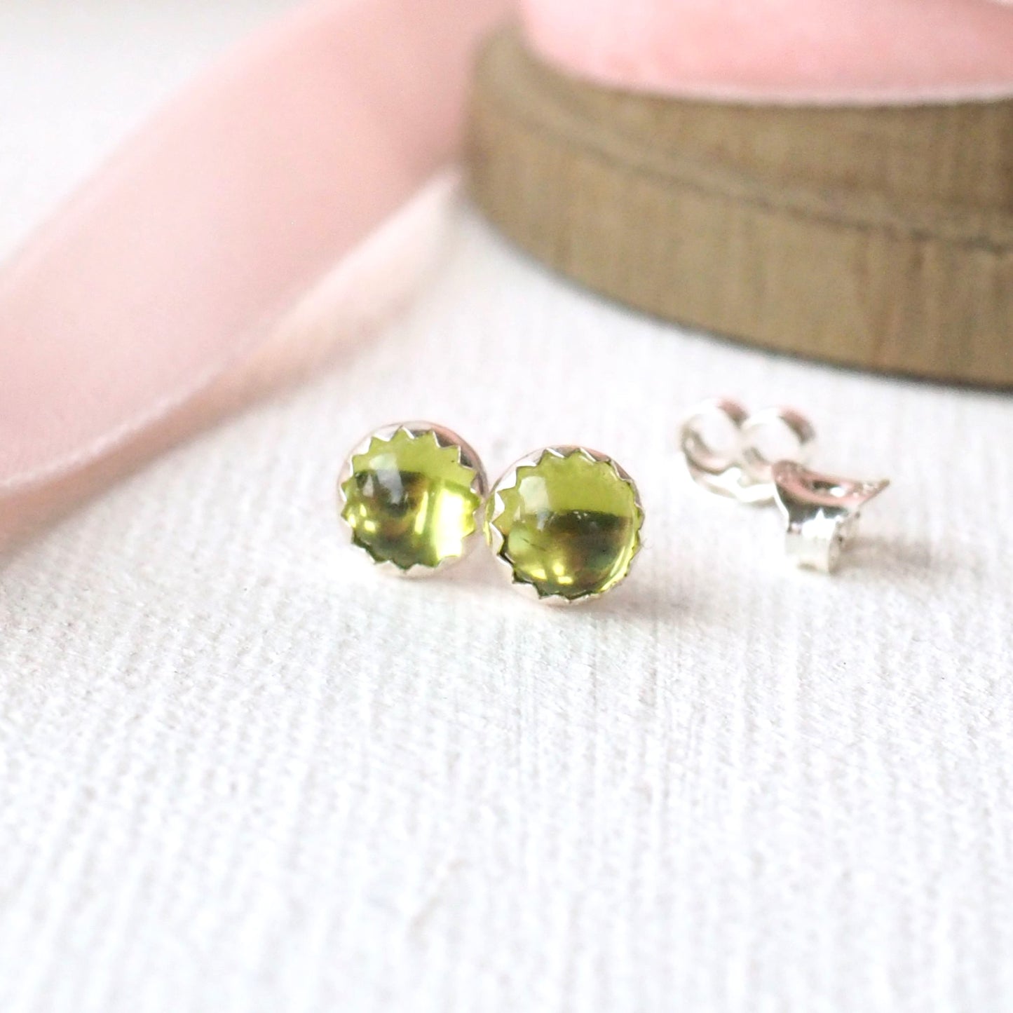 Gemstone Sterling Silver Studs - Peridot
