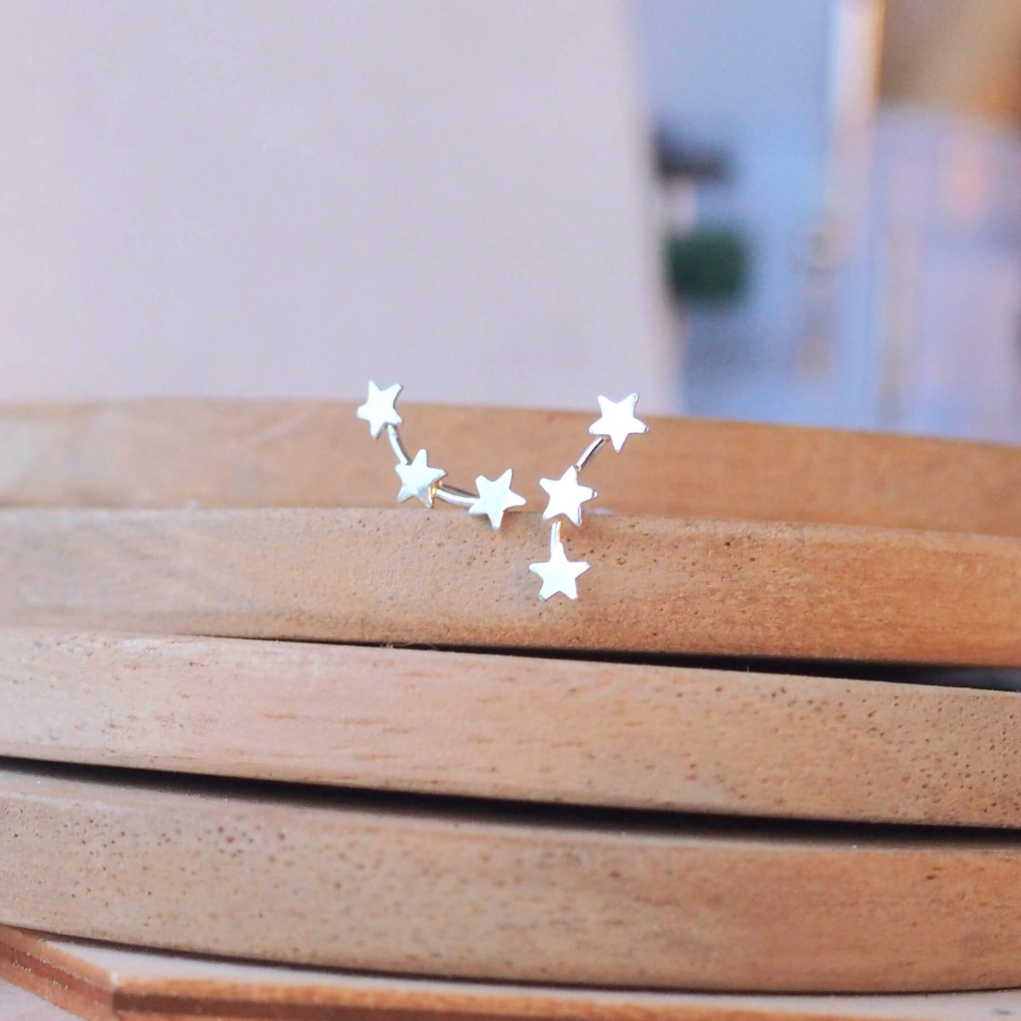 Silver star hot sale climber earrings