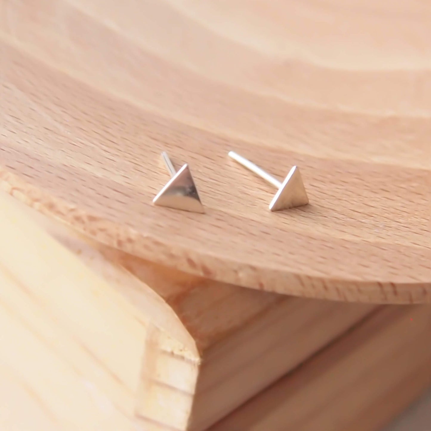 Small Silver Studs - Triangle