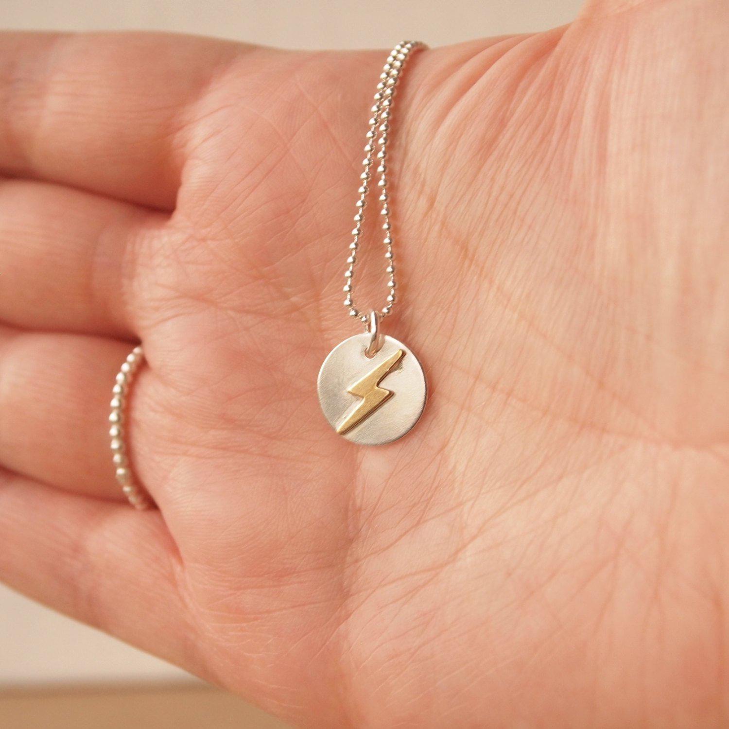 Silver Lightning Bolt Necklace-Necklace-maram jewellery