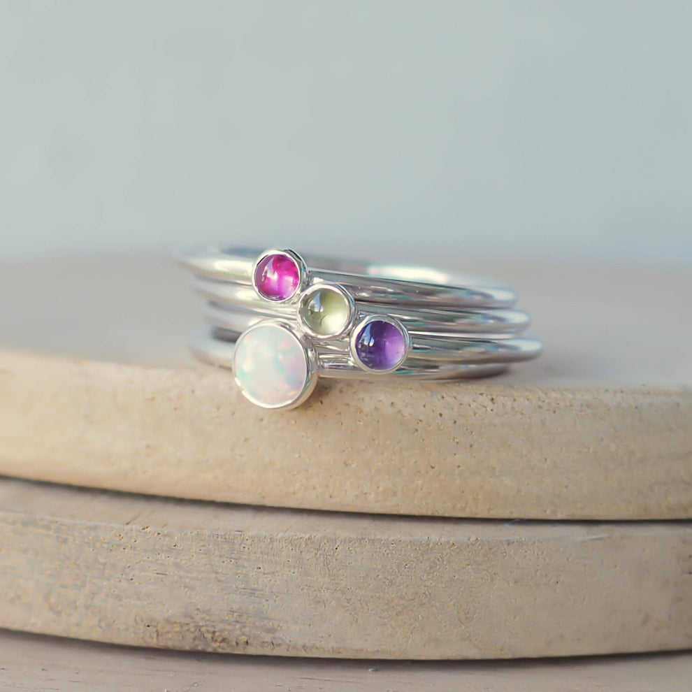 October Birthday Customised Family Birthstone Set – maram jewellery