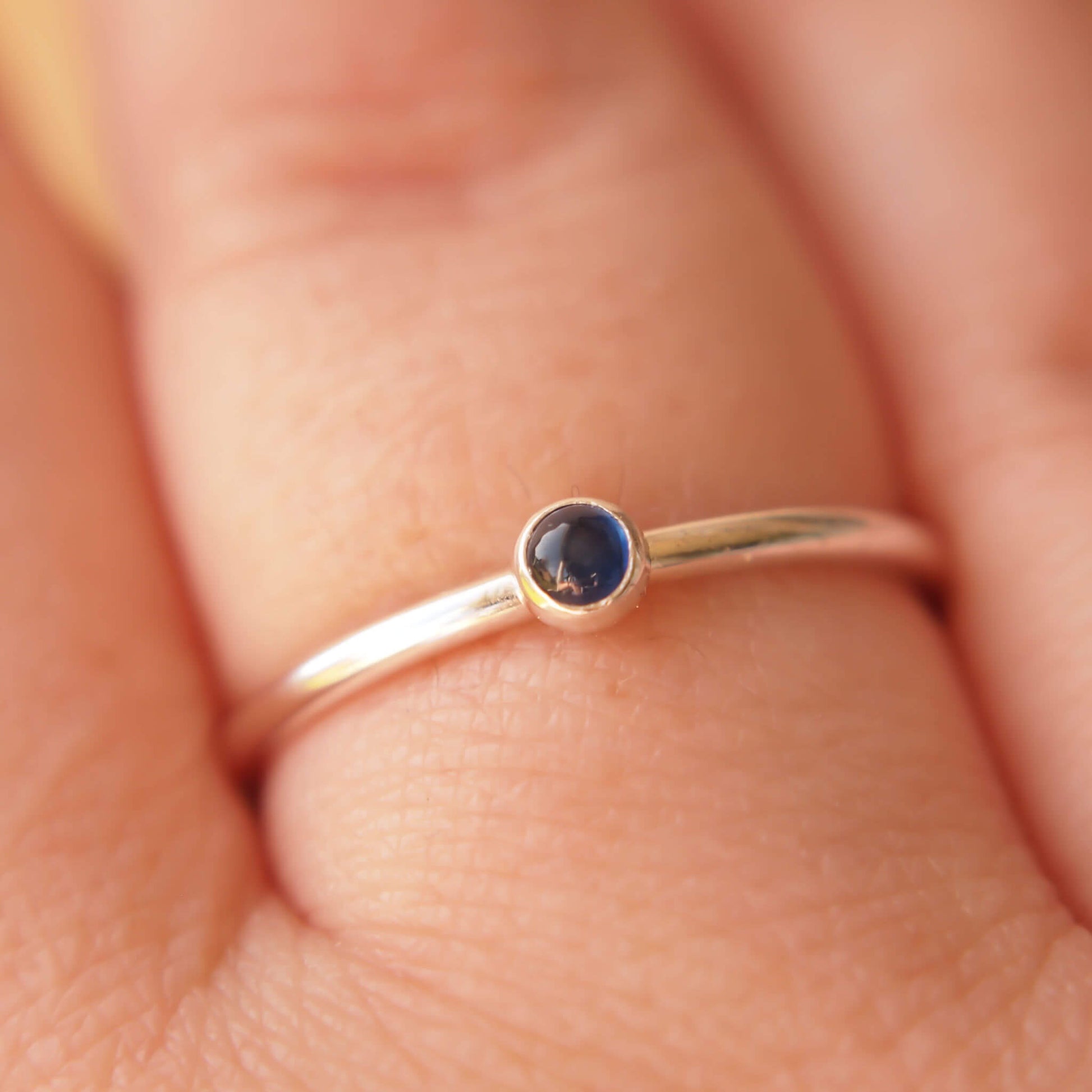 Silver and Sapphire small Gemstone Ring